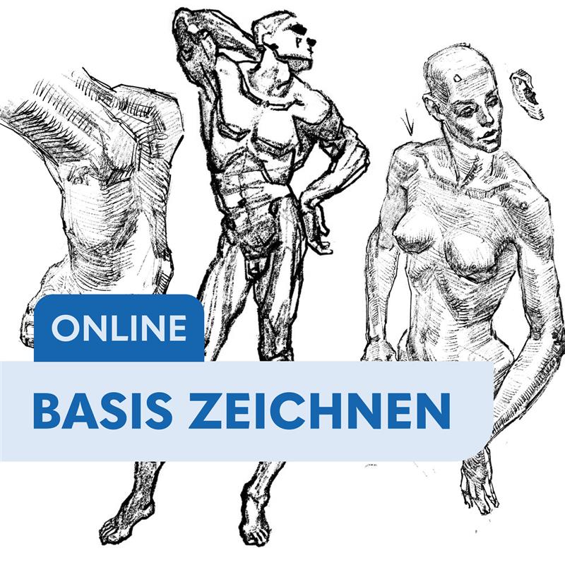 Zeichnen online – Grundlagen & Fortgeschrittene – 12 Termine
